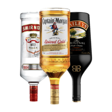 Captain Morgan, Baileys, Smirnoff XXL fles